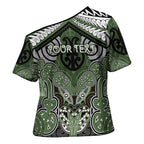 Aotearoa Iwi Ngati Awa Personalised Cross Shoulder Shirt Maori Kowhaiwhai Pattern