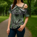 Aotearoa Iwi Ngati Awa Personalised Cross Shoulder Shirt Maori Kowhaiwhai Pattern