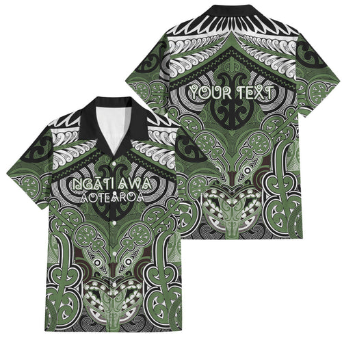 Aotearoa Iwi Ngati Awa Personalised Family Matching Off Shoulder Maxi Dress and Hawaiian Shirt Maori Kowhaiwhai Pattern