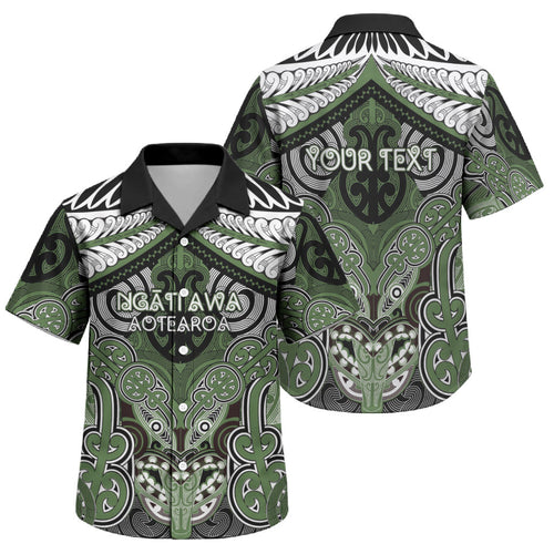 Aotearoa Iwi Ngati Awa Personalised Family Matching Off Shoulder Maxi Dress and Hawaiian Shirt Maori Kowhaiwhai Pattern