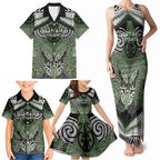 Aotearoa Iwi Ngati Awa Personalised Family Matching Tank Maxi Dress and Hawaiian Shirt Maori Kowhaiwhai Pattern