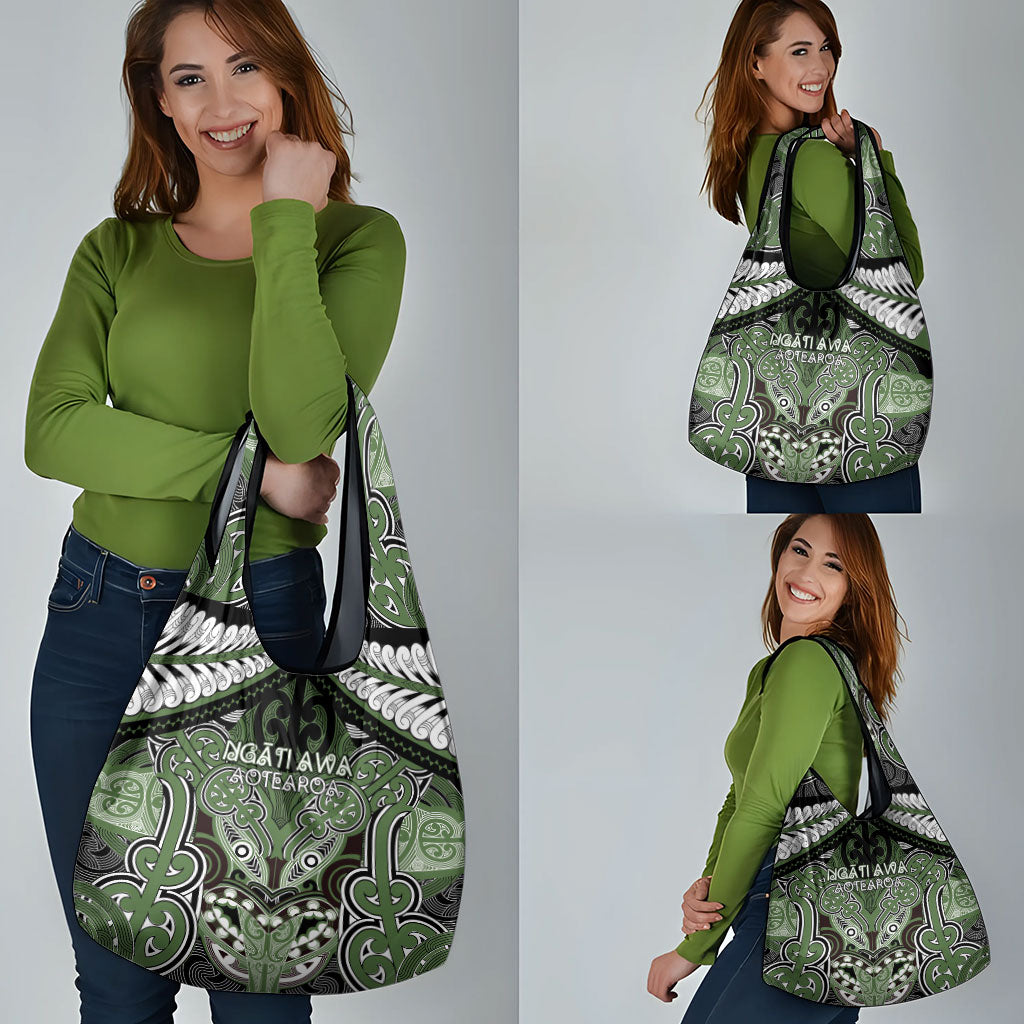 Aotearoa Iwi Ngati Awa Grocery Bag Maori Kowhaiwhai Pattern