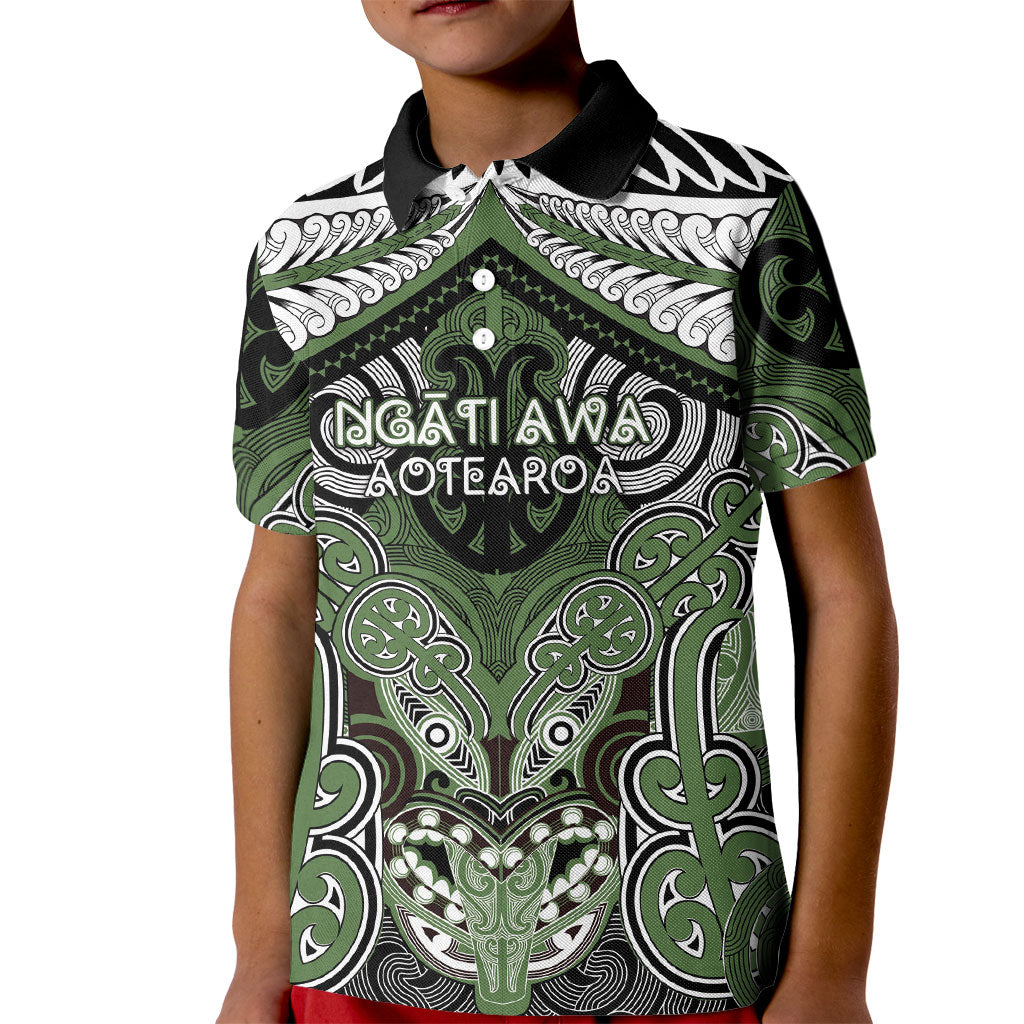 Aotearoa Iwi Ngati Awa Personalised Kid Polo Shirt Maori Kowhaiwhai Pattern