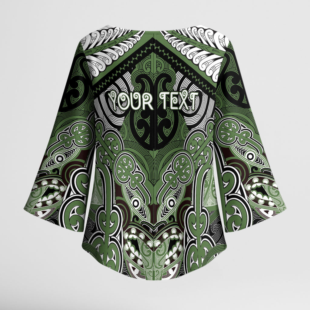 Aotearoa Iwi Ngati Awa Personalised Kimono Sleeve Blouse Maori Kowhaiwhai Pattern