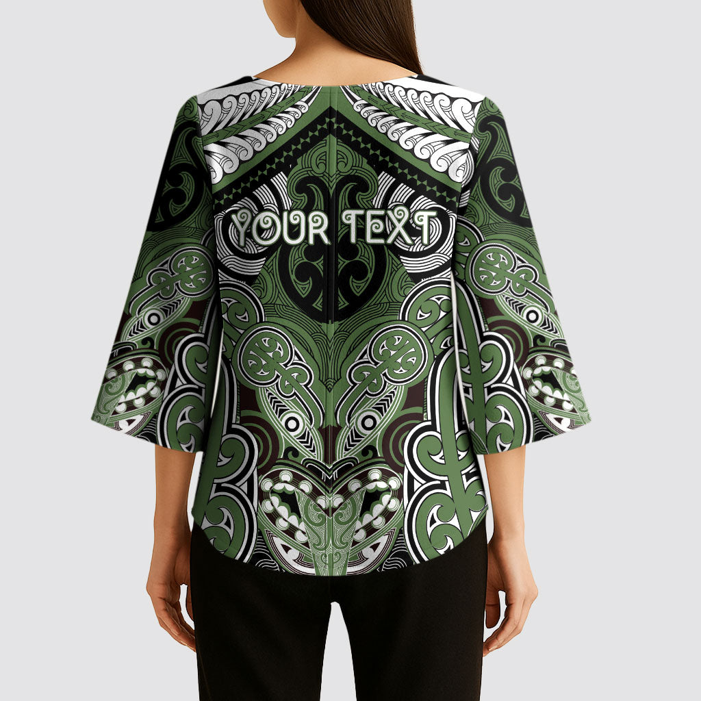 Aotearoa Iwi Ngati Awa Personalised Kimono Sleeve Blouse Maori Kowhaiwhai Pattern