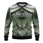 Aotearoa Iwi Ngati Awa Personalised Ugly Christmas Sweater Maori Kowhaiwhai Pattern