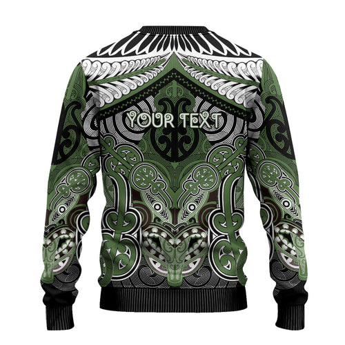 Aotearoa Iwi Ngati Awa Personalised Ugly Christmas Sweater Maori Kowhaiwhai Pattern