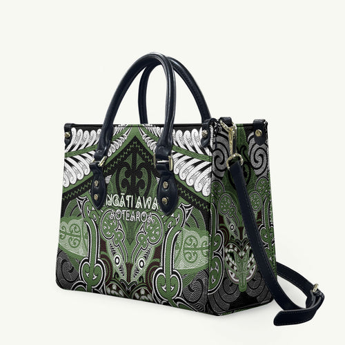Aotearoa Iwi Ngati Awa Leather Bag Maori Kowhaiwhai Pattern