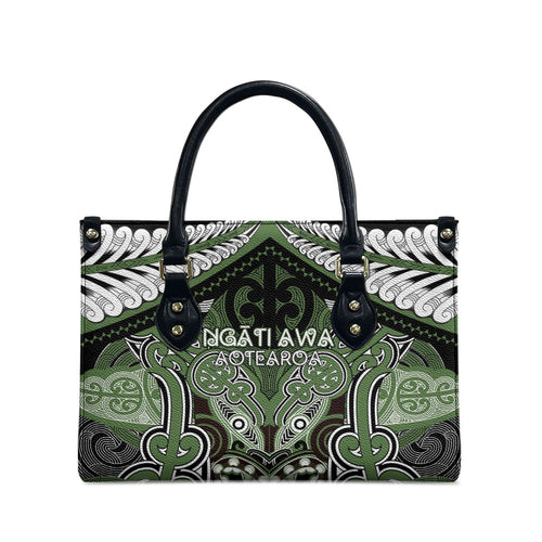 Aotearoa Iwi Ngati Awa Leather Bag Maori Kowhaiwhai Pattern