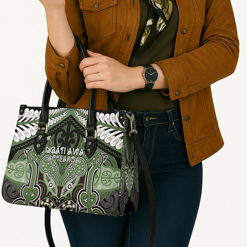 Aotearoa Iwi Ngati Awa Leather Bag Maori Kowhaiwhai Pattern