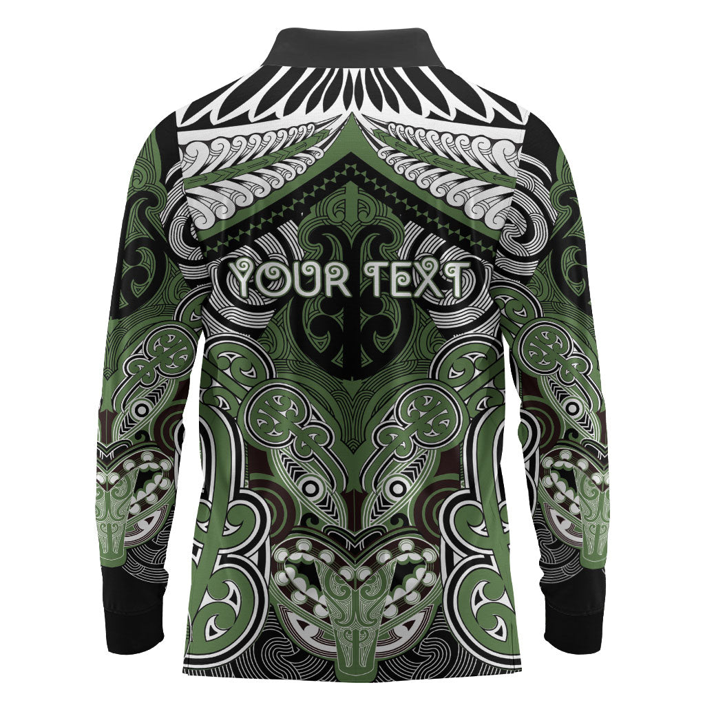 Aotearoa Iwi Ngati Awa Personalised Long Sleeve Polo Shirt Maori Kowhaiwhai Pattern