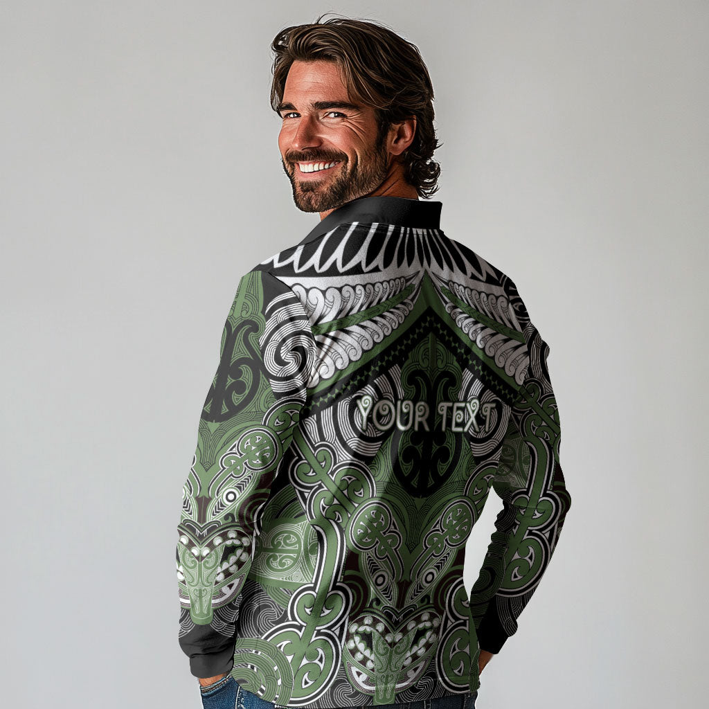Aotearoa Iwi Ngati Awa Personalised Long Sleeve Polo Shirt Maori Kowhaiwhai Pattern