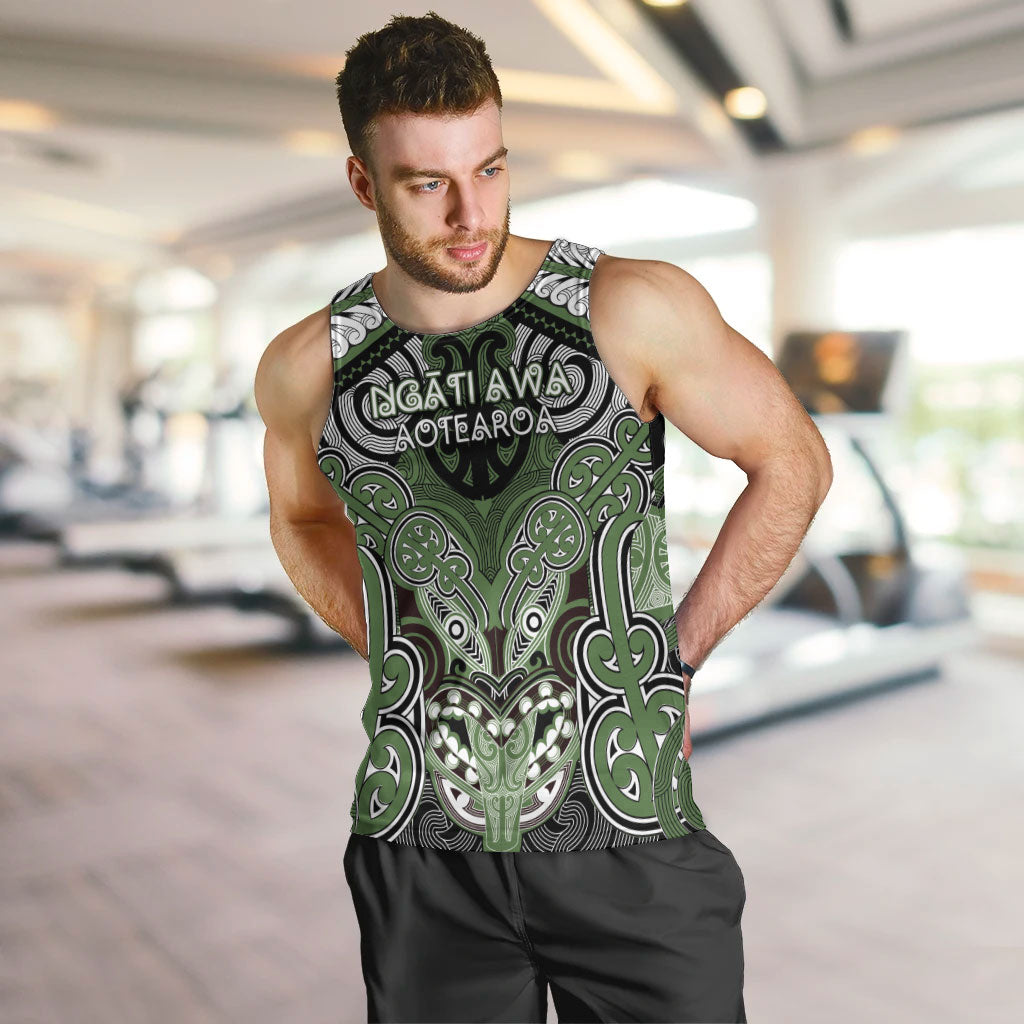 Aotearoa Iwi Ngati Awa Personalised Men Tank Top Maori Kowhaiwhai Pattern
