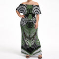 Aotearoa Iwi Ngati Awa Personalised Off Shoulder Maxi Dress Maori Kowhaiwhai Pattern