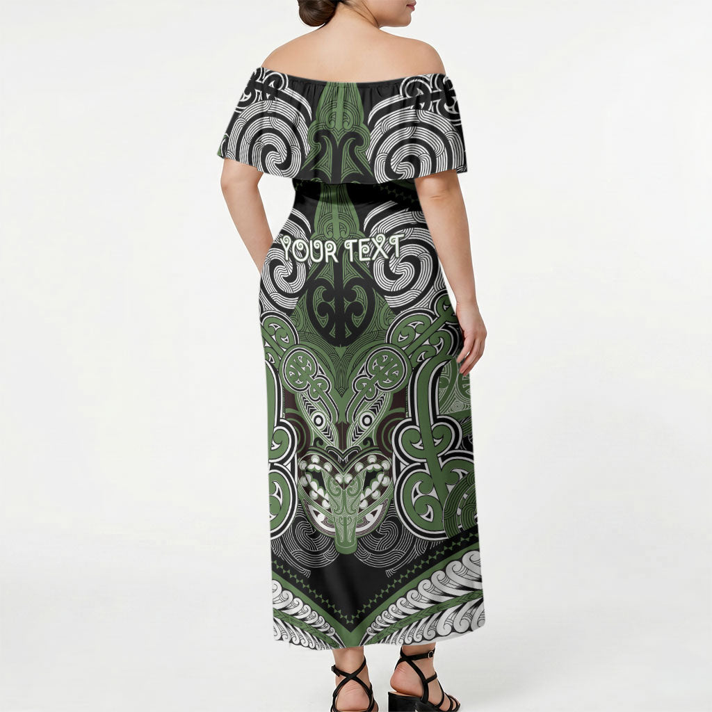 Aotearoa Iwi Ngati Awa Personalised Off Shoulder Maxi Dress Maori Kowhaiwhai Pattern