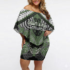 Aotearoa Iwi Ngati Awa Personalised Off Shoulder Short Dress Maori Kowhaiwhai Pattern
