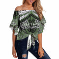 Aotearoa Iwi Ngati Awa Personalised Off Shoulder Wrap Waist Top Maori Kowhaiwhai Pattern