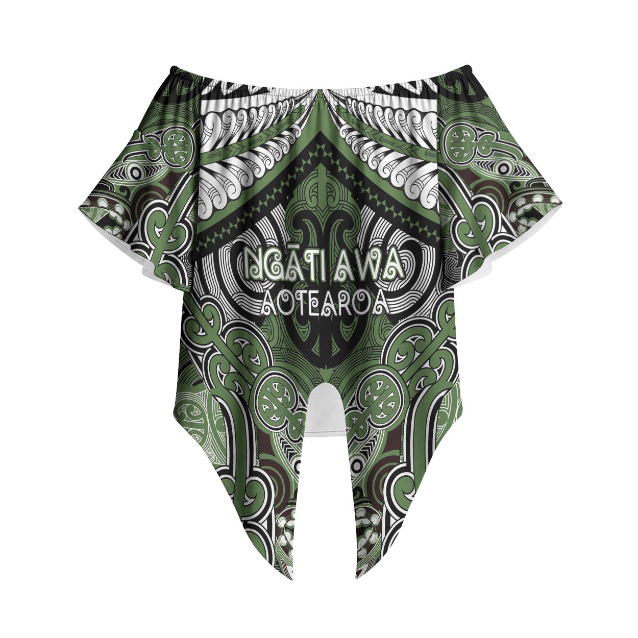 Aotearoa Iwi Ngati Awa Personalised Off Shoulder Wrap Waist Top Maori Kowhaiwhai Pattern