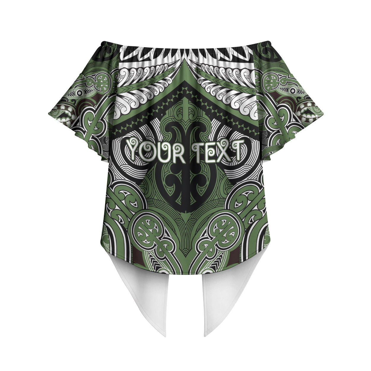 Aotearoa Iwi Ngati Awa Personalised Off Shoulder Wrap Waist Top Maori Kowhaiwhai Pattern