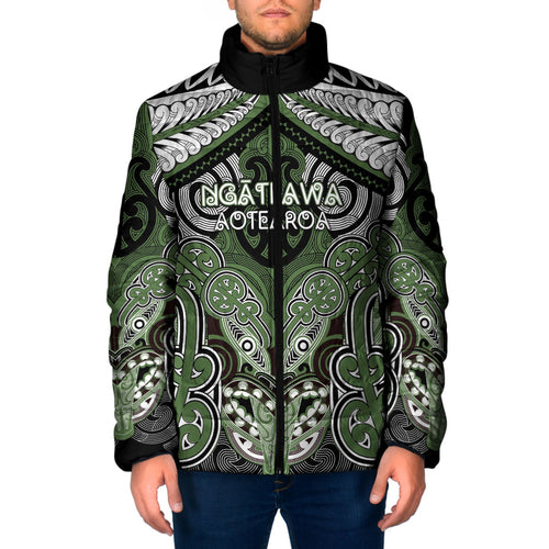 Aotearoa Iwi Ngati Awa Personalised Padded Jacket Maori Kowhaiwhai Pattern
