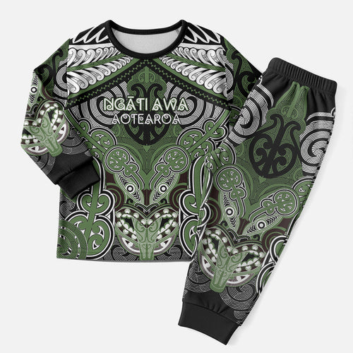 Aotearoa Iwi Ngati Awa Personalised Christmas Pajama Set Maori Kowhaiwhai Pattern