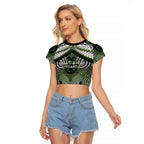 Aotearoa Iwi Ngati Awa Personalised Raglan Cropped T Shirt Maori Kowhaiwhai Pattern