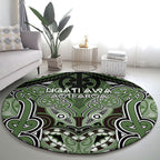 Aotearoa Iwi Ngati Awa Round Carpet Maori Kowhaiwhai Pattern