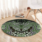 Aotearoa Iwi Ngati Awa Round Carpet Maori Kowhaiwhai Pattern