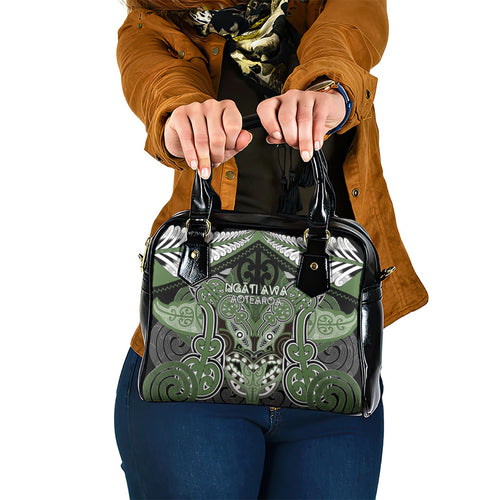 Aotearoa Iwi Ngati Awa Shoulder Handbag Maori Kowhaiwhai Pattern