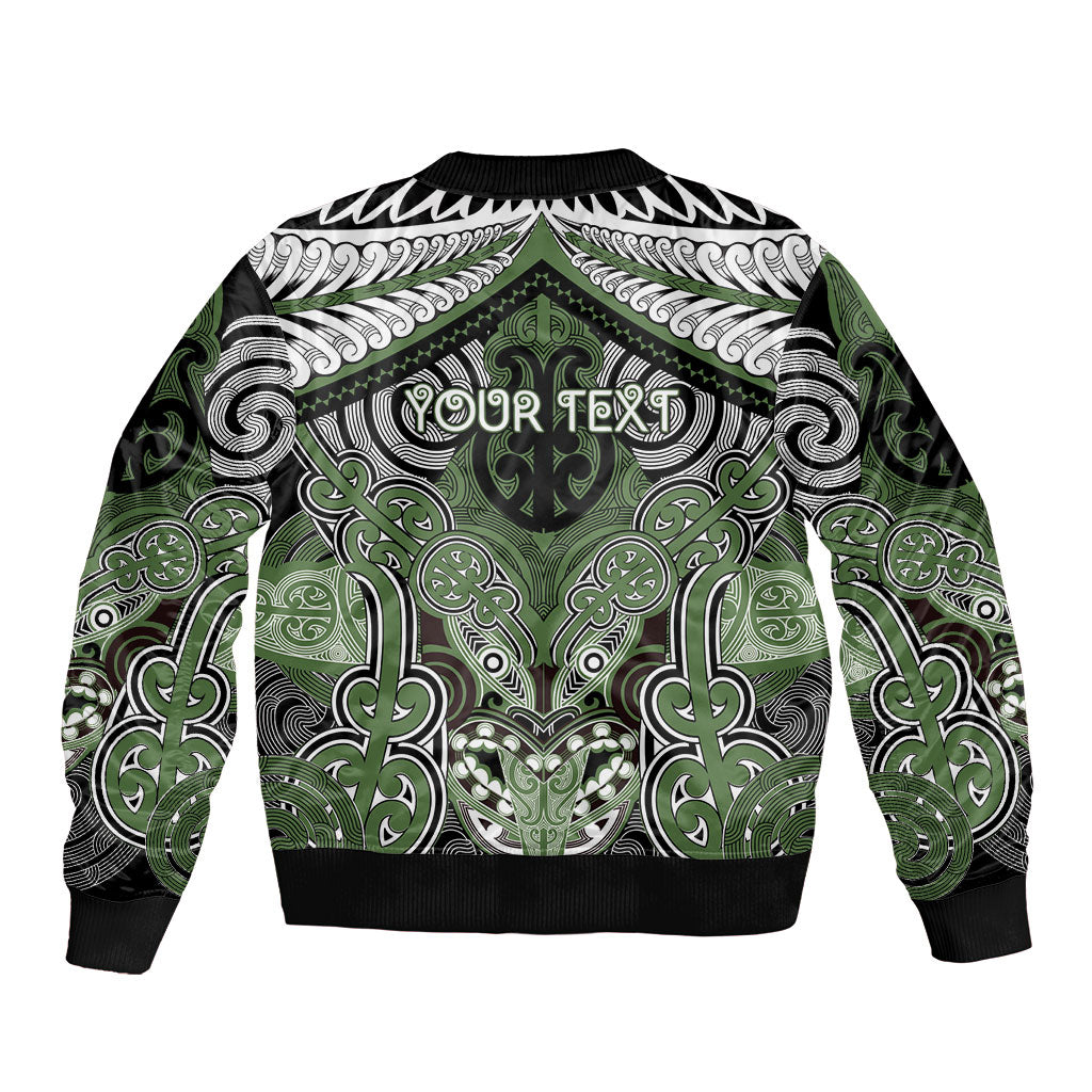 Aotearoa Iwi Ngati Awa Personalised Sleeve Zip Bomber Jacket Maori Kowhaiwhai Pattern