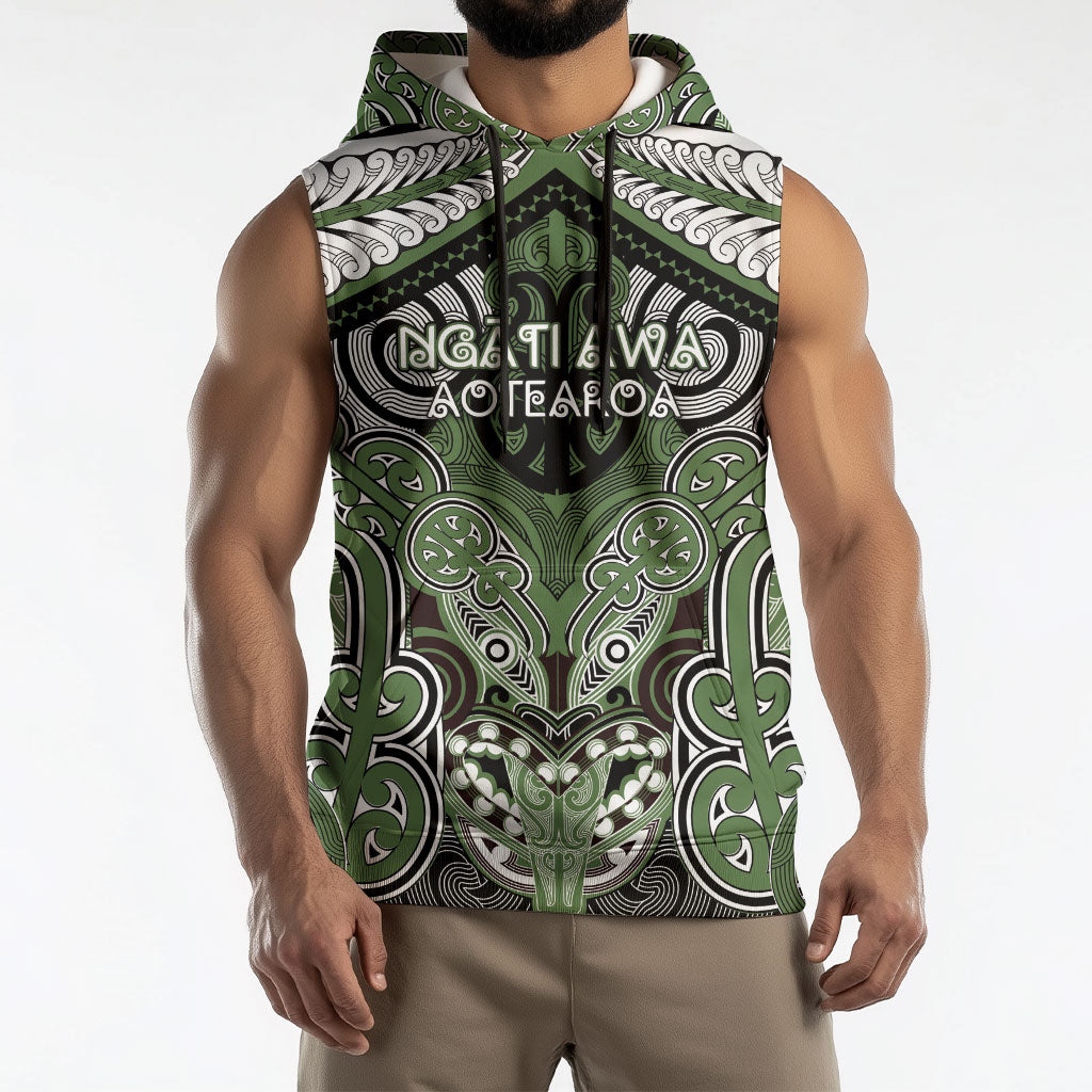 Aotearoa Iwi Ngati Awa Personalised Sleeveless Hoodie Maori Kowhaiwhai Pattern