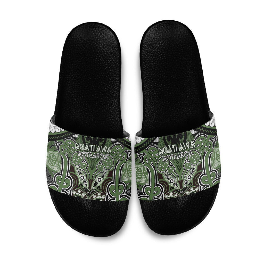 Aotearoa Iwi Ngati Awa Slide Sandals Maori Kowhaiwhai Pattern