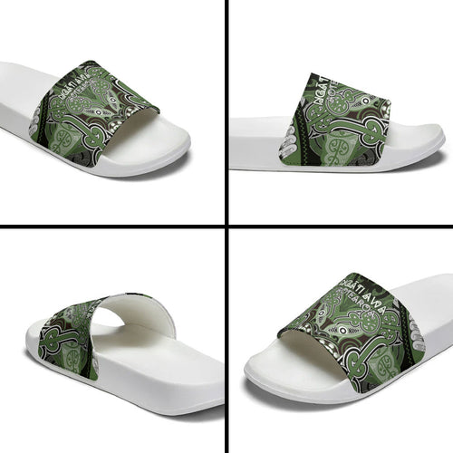 Aotearoa Iwi Ngati Awa Slide Sandals Maori Kowhaiwhai Pattern