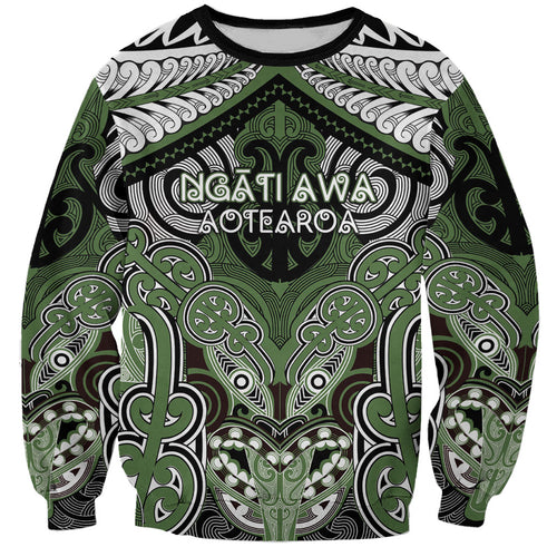 Aotearoa Iwi Ngati Awa Personalised Sweatshirt Maori Kowhaiwhai Pattern