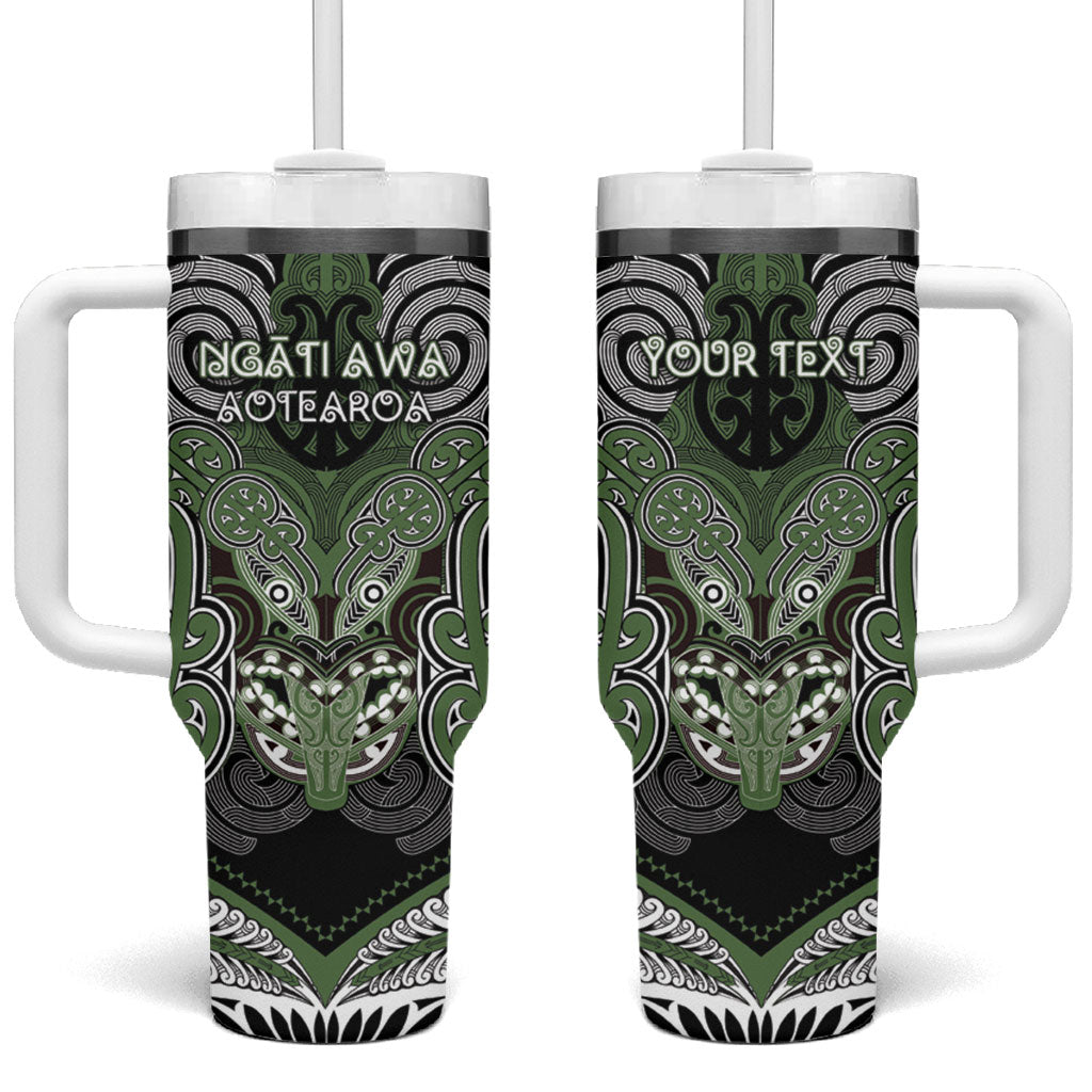 Aotearoa Iwi Ngati Awa Personalised Tumbler With Handle Maori Kowhaiwhai Pattern