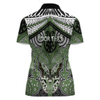 Aotearoa Iwi Ngati Awa Personalised Women Polo Shirt Maori Kowhaiwhai Pattern