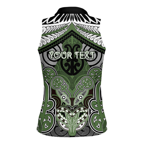 Aotearoa Iwi Ngati Awa Personalised Women Sleeveless Polo Shirt Maori Kowhaiwhai Pattern