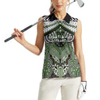 Aotearoa Iwi Ngati Awa Personalised Women Sleeveless Polo Shirt Maori Kowhaiwhai Pattern