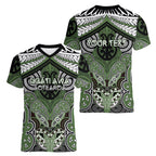 Aotearoa Iwi Ngati Awa Personalised Women V-Neck T-Shirt Maori Kowhaiwhai Pattern