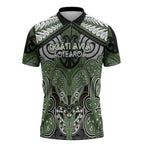 Aotearoa Iwi Ngati Awa Personalised Zipper Polo Shirt Maori Kowhaiwhai Pattern