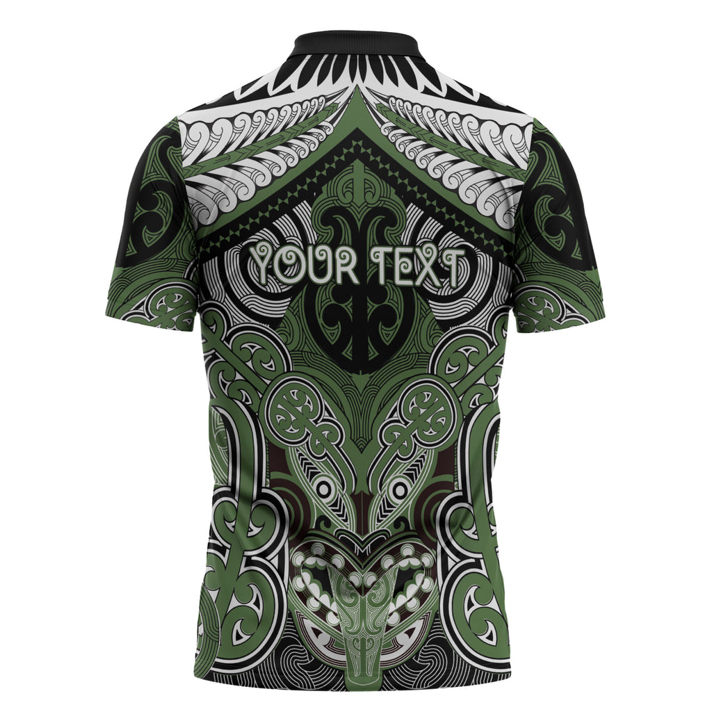 Aotearoa Iwi Ngati Awa Personalised Zipper Polo Shirt Maori Kowhaiwhai Pattern