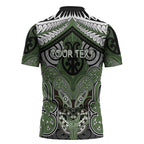 Aotearoa Iwi Ngati Awa Personalised Zipper Polo Shirt Maori Kowhaiwhai Pattern