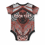 Aotearoa Iwi Rongowhakaata Personalised Baby Onesie Maori Kowhaiwhai Pattern