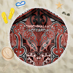 Aotearoa Iwi Rongowhakaata Beach Blanket Maori Kowhaiwhai Pattern