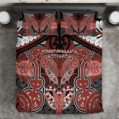 Aotearoa Iwi Rongowhakaata Bedding Set Maori Kowhaiwhai Pattern