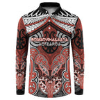 Aotearoa Iwi Rongowhakaata Personalised Button Sweatshirt Maori Kowhaiwhai Pattern