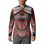 Aotearoa Iwi Rongowhakaata Personalised Button Sweatshirt Maori Kowhaiwhai Pattern