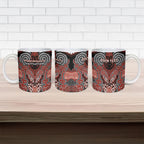 Aotearoa Iwi Rongowhakaata Personalised Ceramic Mug Maori Kowhaiwhai Pattern