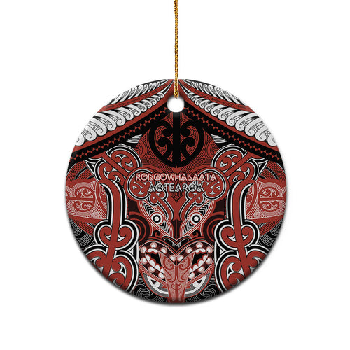Aotearoa Iwi Rongowhakaata Personalised Ceramic Ornament Maori Kowhaiwhai Pattern