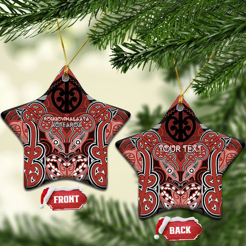 Aotearoa Iwi Rongowhakaata Personalised Ceramic Ornament Maori Kowhaiwhai Pattern